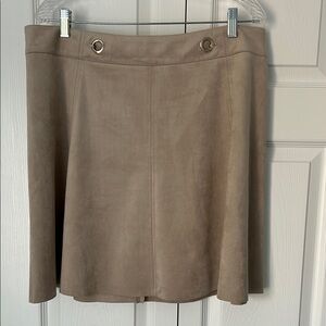 H&M Tan A-Line Faux Suede Skirt